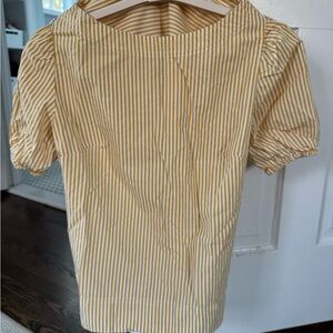 J. Crew Yellow Striped Blouse
